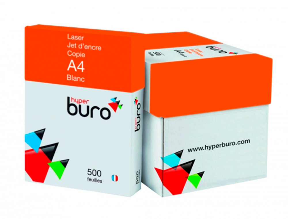 PAPIER BLANC HYPERBURO A4 ORANGE MULTIFONCTION IMPRESSION LASER JET ENCRE ET PHOTOCOPI E GRAND VOLUME RAMETTE 500F