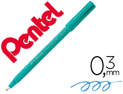 FEUTRE ROLLER BALL PENTEL R56 BILLE POINTE PLASTIQUE CRITURE FINE 0.3MM COLORIS BLEU