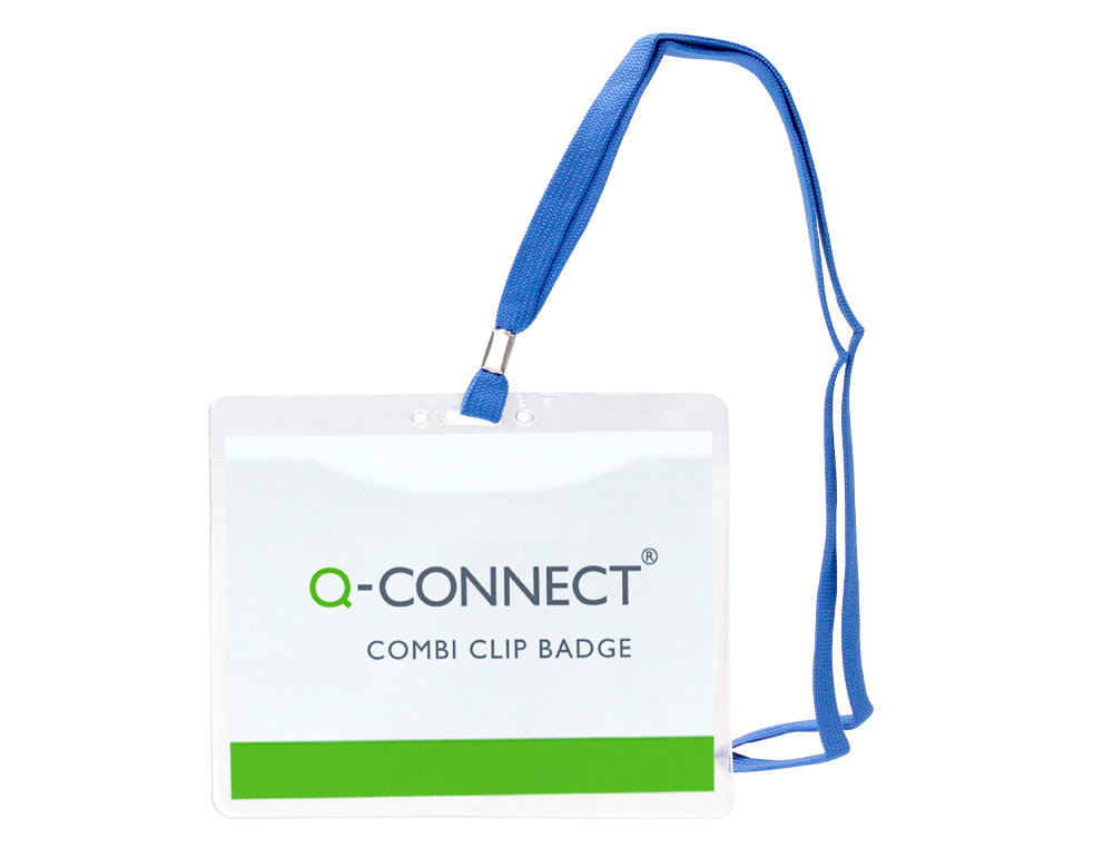 BADGE Q-CONNECT LACET PVC INTERIEUR CARTE BLANCHE   FORMAT A6 154X127MM