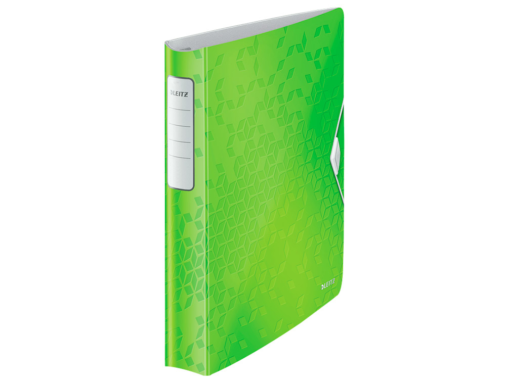 CLASSEUR LEITZ WOW 4 ANNEAUX A4 COLORIS VERT DOS 30MM