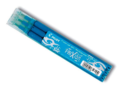 RECHARGE ROLLER PILOT FRIXION BALL CRITURE MOYENNE 0.7MM ENCRE EFFAABLE COLORIS TURQUOISE SET DE 3 UNITS