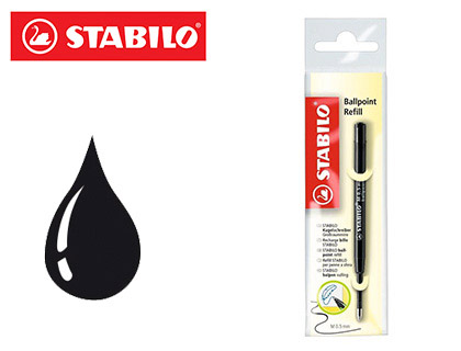 RECHARGE STABILO STYLO-BILLE SMARTBALL/COM4BALL POINTE MOYENNE COULEUR NOIR