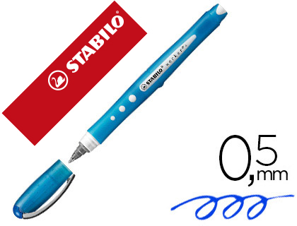 ROLLER STABILO WORKER COLORFUL POINTE CONIQUE ENCRE LIQUIDE BASE EAU NON RECHARGEABLE CORPS COULEUR ENCRE BLEU