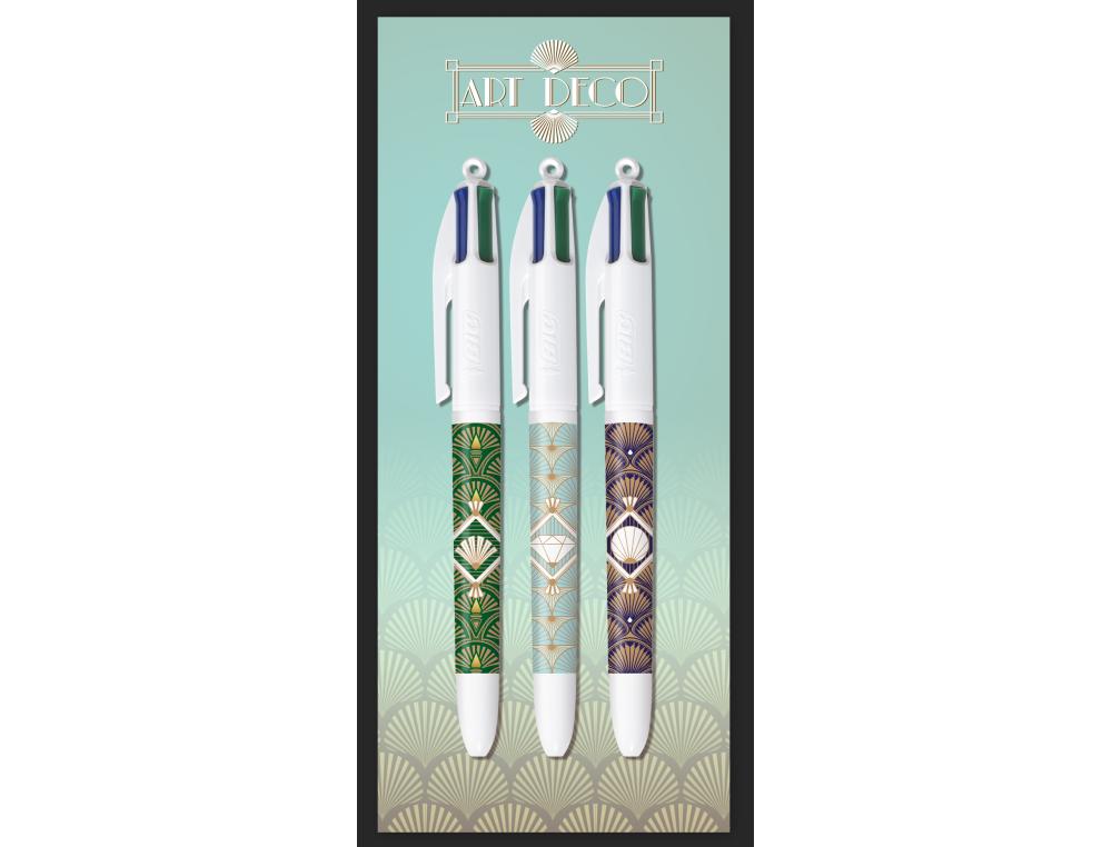 BILLE BIC 4 COULEURS TOURNANT STYLO-BILLE 4 COULEURS HIVER