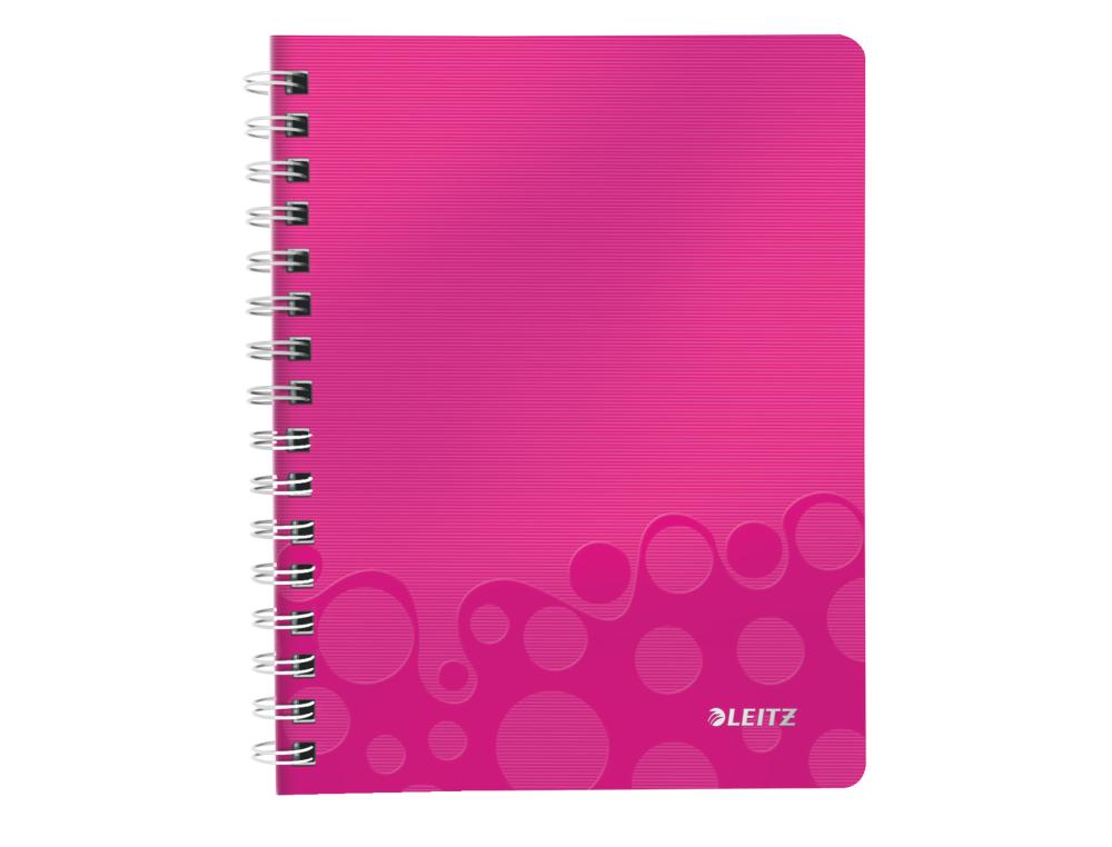 CAHIER PP S A5 160P Q PERF WOWCAHIER LEITZ WOW A5 QUADRILL 160 PAGES - ROSE