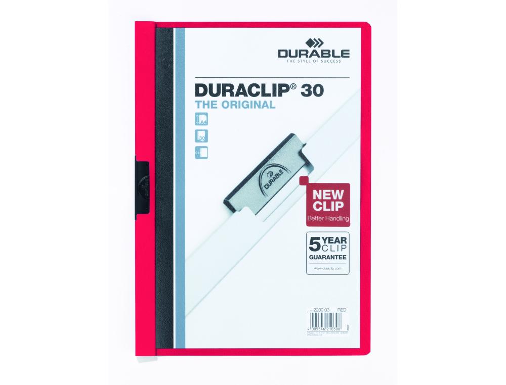 CHEMISE A CLIP DURACLIP 3MMROUCHEMISE  CLIP ROUGE A4 DURACLIP 3MM DURABLE