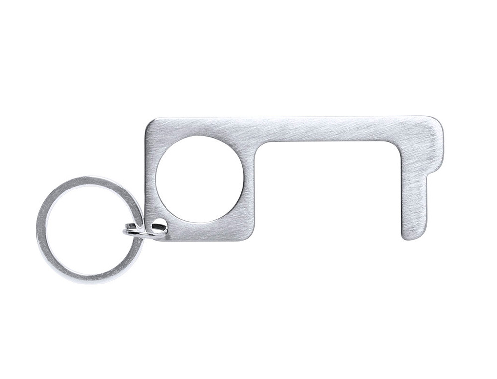 PORTE-CLES ANTI-BACTERIEN HYGIENIQUE ACIER INOXYDABLE   BIGOX OUVRE PORTE SANS        CONTACT 3,20X7,60CM