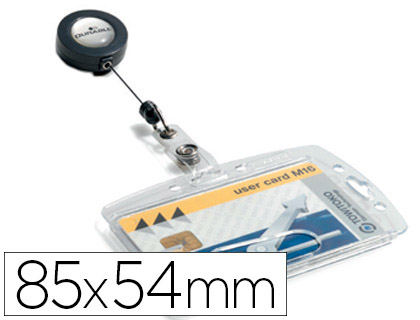PORTE-BADGE DURABLE DE SCURIT 1 CARTE SANS CLIP ENCOCHE DOS 85X54MM