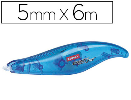 CORRECTEUR TIPP-EX EXACT LINER RECYCL DVIDOIR RUBAN 5MMX6M APPLICATION FRONTALE RCRITURE IMMEDIATE