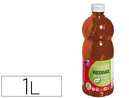 GOUACHE LEFRANC BOURGEOIS LIQUIDE REDIMIX NON TOXIQUE FLUIDE COUVRANTE PRTE  L'EMPLOI TERRE SIENNE FLACON 1000ML