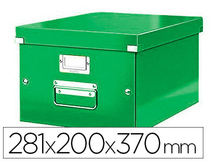 BOTE ARCHIVES ESSELTE CLICK&STORE WOW POLYPROPYLNE LAMIN 281X200X370MM FORMAT MEDIUM POIGNE TRANSPORT COLORIS VERT