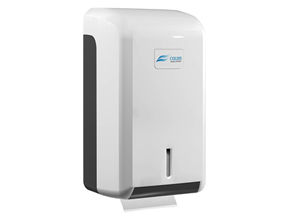 DISTRIBUTEUR PAPIER HYGIENIQUE   ABS BLANC GRAND MODLE MAX 2 PAQUETS 250 FEUILLES FERMETURE  CL CHASSIS ABS GRIS