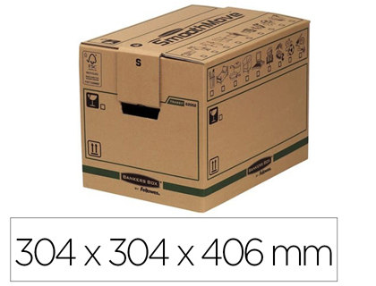 CARTON DE DMNAGEMENT FELLOWES CARTON ONDUL DOUBLE PAISSEUR 30,4X40,6X30,4CM POIGNES TRANSPORTE JUSQU'A 26KG