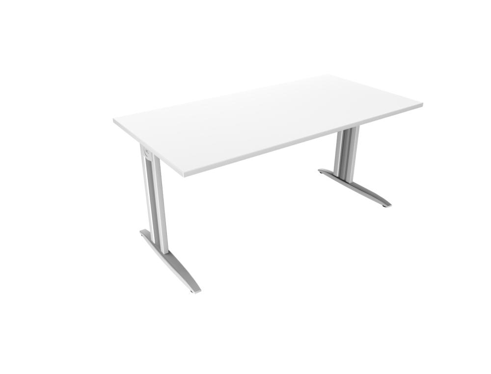 BRE. BUR.160 PIED L BL/BL VDF BUREAU AVEC CARTER IDOL BLANC NEIGE L 160 CM