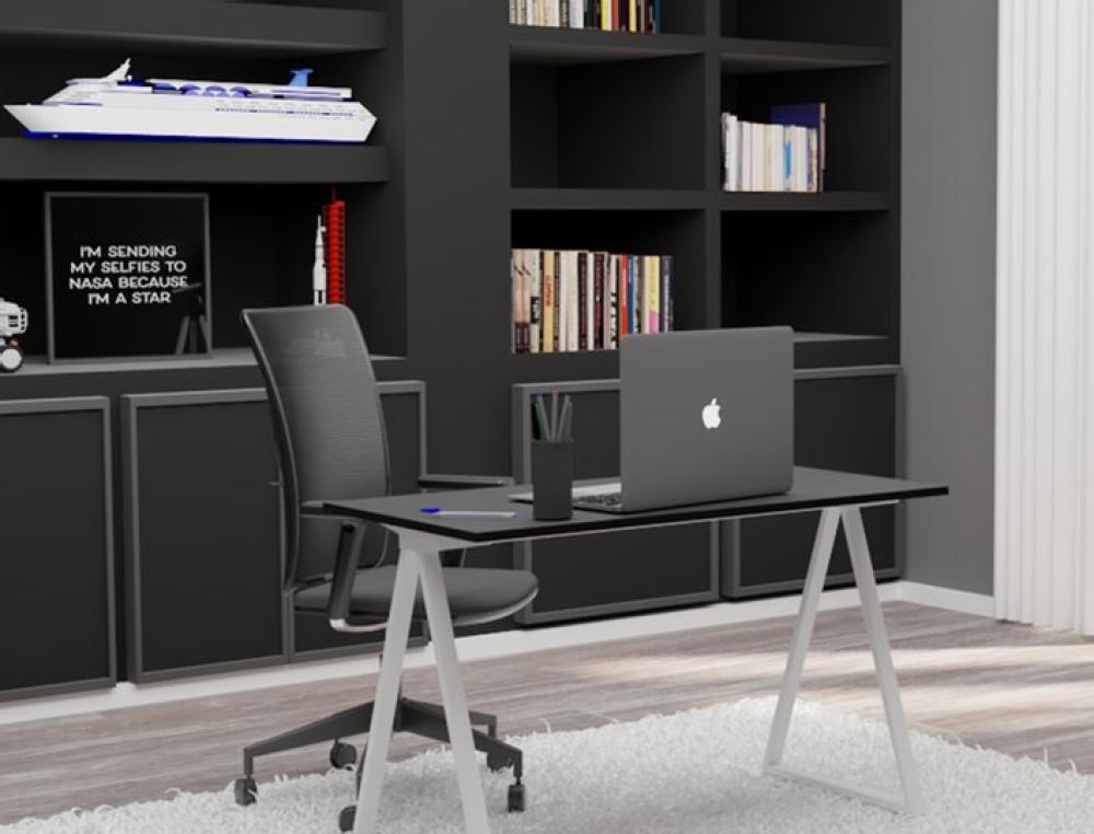 BUREAU HOME OFFICE H09 BLANC/NBUREAU DROIT - PAPERFLOW - HOME OFFICE H09 - BLANC/NOIR