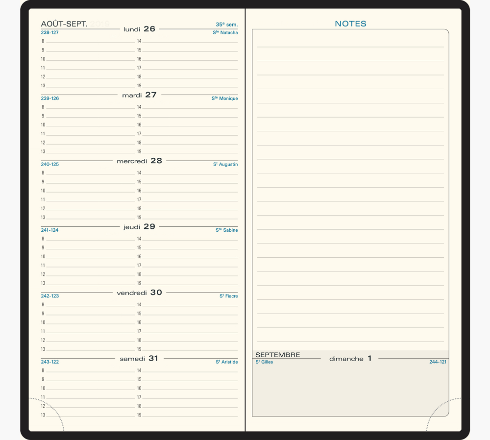 AGENDA EXACOMPTA ESPACE 17 RELIURE COUSUE