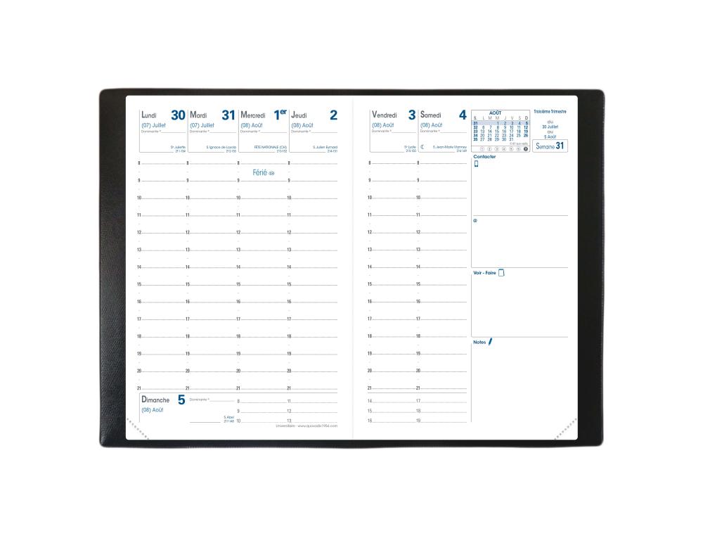 AGENDA QV SAS UNIVERS IMPALANOAGENDA SCOLAIRE UNIVERSITAIRE - 10X15CM - IMPALA NOIR