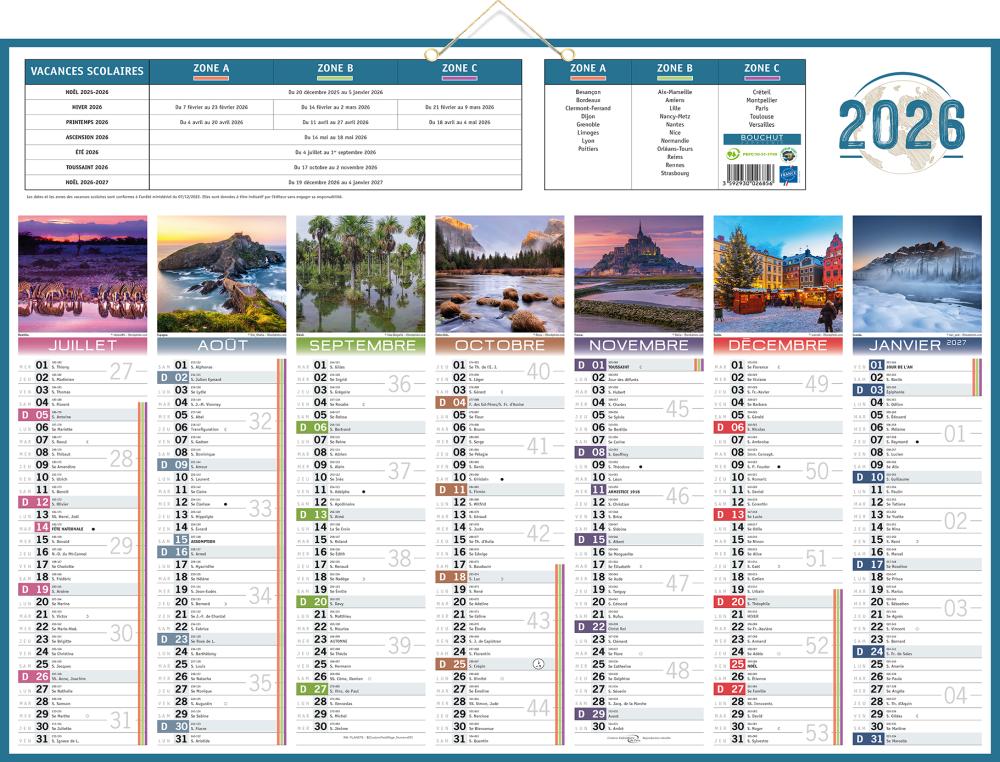 CALENDRIER 2X7M PLANETE 43X55 CALENDRIER 2X7M PLANETE 43X55