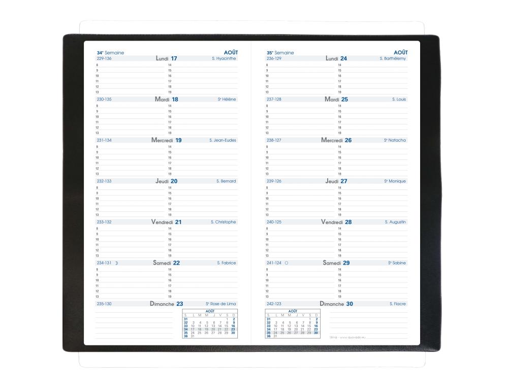 AGENDA QV SILMA IMPALA 8X17CMNAGENDA SEMAINIER SILMA 8,8 X 17 CM NOIR QUO VADIS