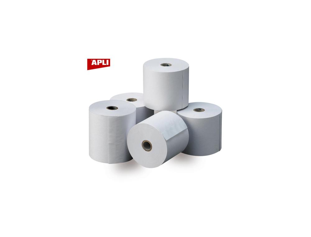 BOBINE 57X70X12 OFFSET CALCUL.BOBINE POUR CALCULATRICE - APLI - 1 PLI OFFSET BLANC 57X70 - LOT DE 10