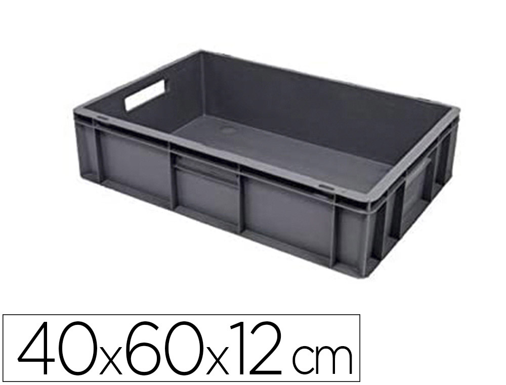BAC MANUTENTION VISO POLYPROPYLENE TRES RIGIDE PAROIS RENFORCEES EMPILABLE 20L CHARGE 24KG 40X60X12CM GRIS