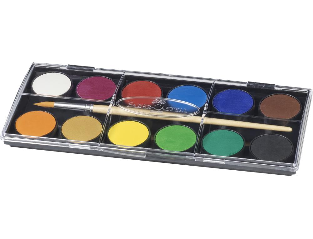 GOUACHE PASTILLE 30MM BTE 12 PEINTURE GOUACHE - PASTILLE 30MM - FABER-CASTELL - BOITE DE 12
