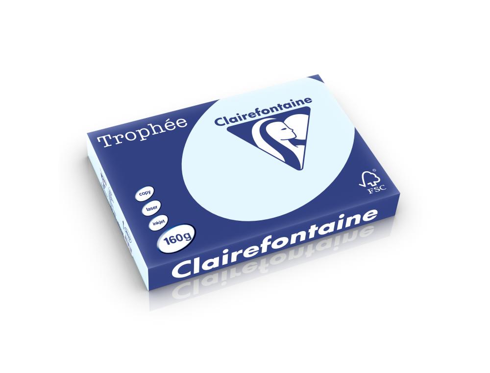 PAPIER A3 160G BLEU TRO.250F Ramette de papier A3 trophe pastel bleu clair 160g Clairefontaine