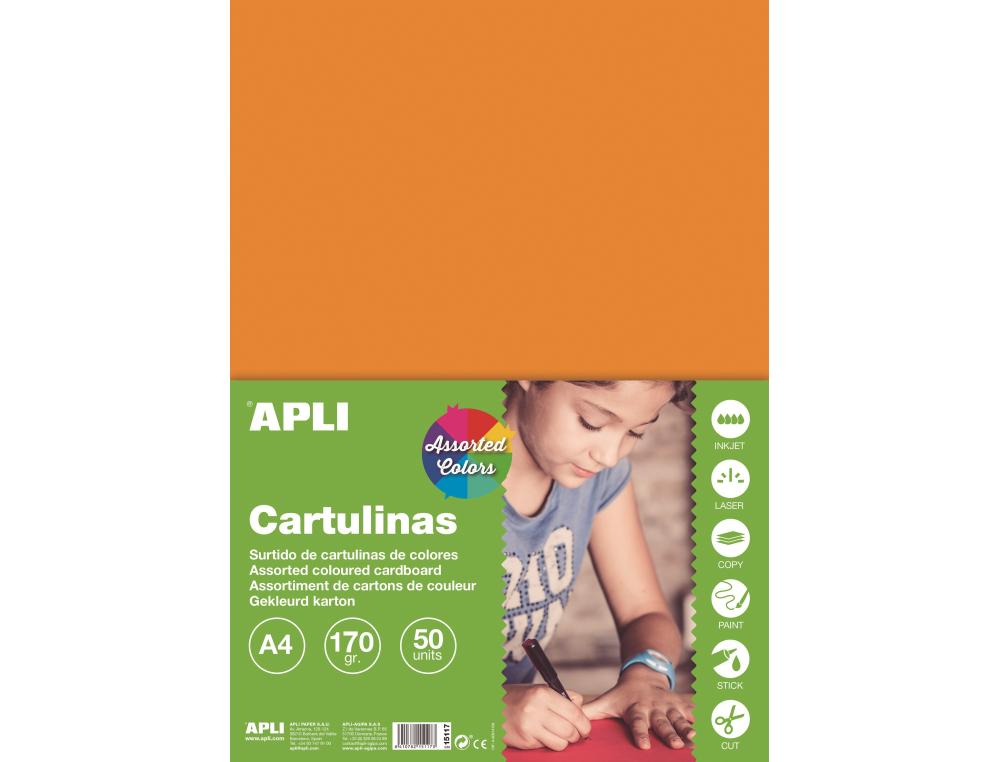 PAPIER CARTULINAS A4 170G 50FICARTON A4 170G 50F - COLORIS INTENSES