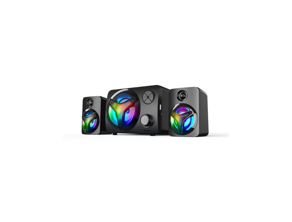 ENCEINTES STEREO 2.1 LED NOIRVENCEINTES STEREO 2.1 LED NOIR VAKOSS