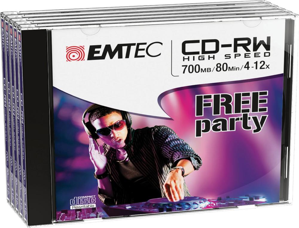 CD-RW 80MN 700MB 4-12X P/5 EMT5 CD-RW 80MIN EMTEC