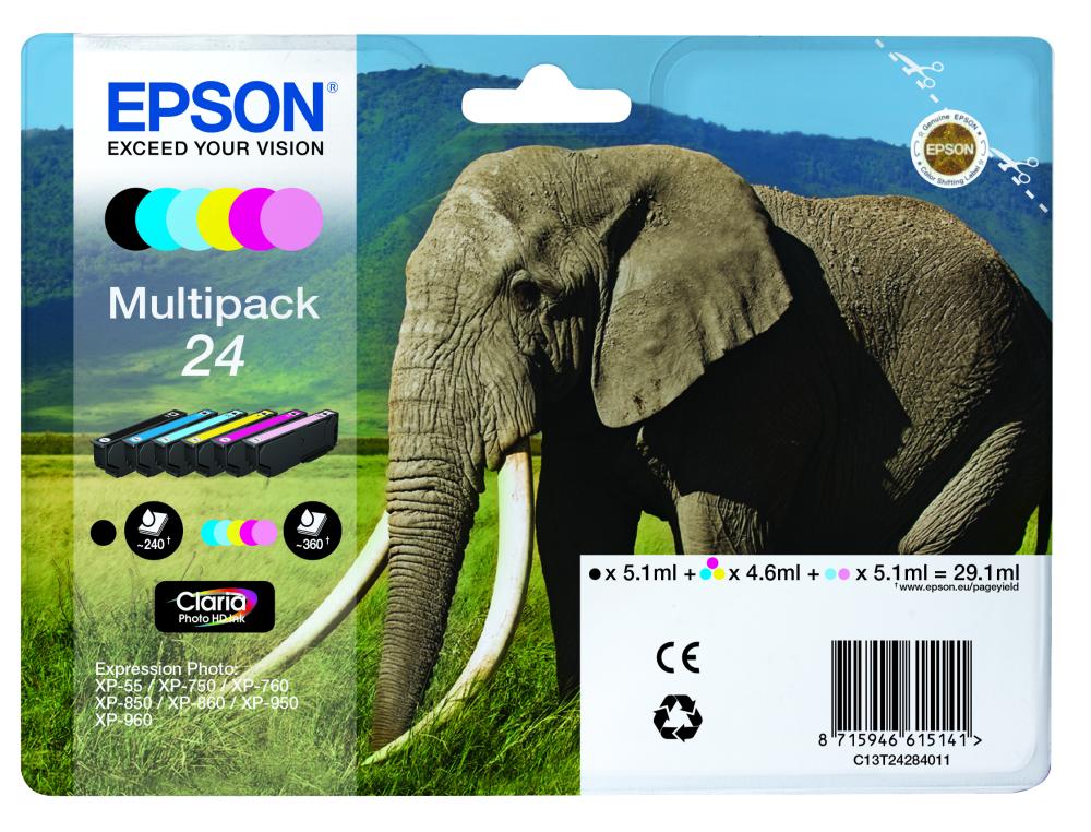 CART.EPSON MULTIPACK 24 6 CARTMULTIPACK DE 6 CARTOUCHES JET D'ENCRE EPSON 24 T2428 LPHANT