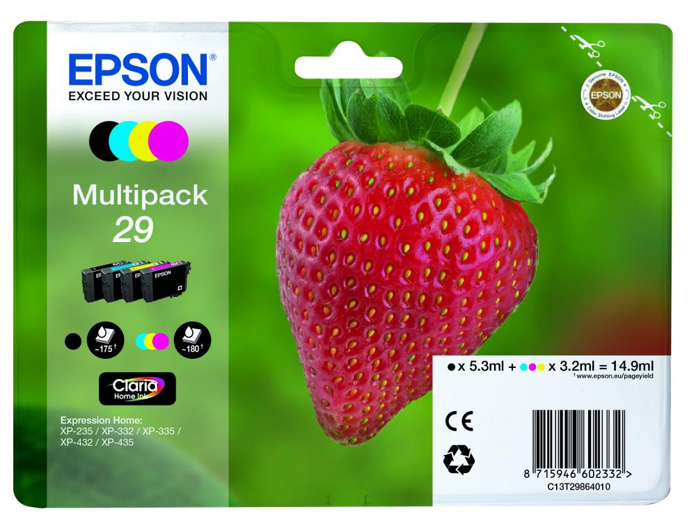 CART.EPSON 29 PACK DE 4 FRAISEPACK DE 4 CARTOUCHES D'ENCRE EPSON SERIE 29