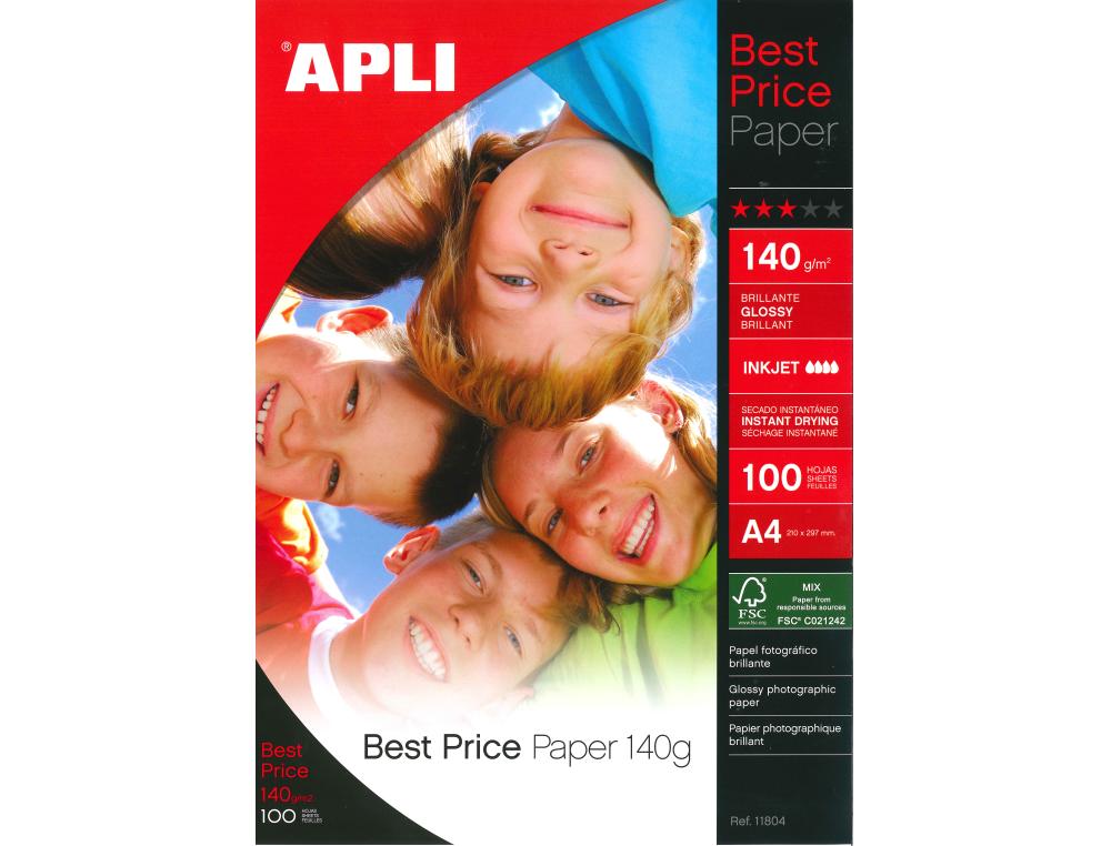 PAP.PHOTO BEST PRICE 140G A4 1Papier photo brillant A4 140g Apli