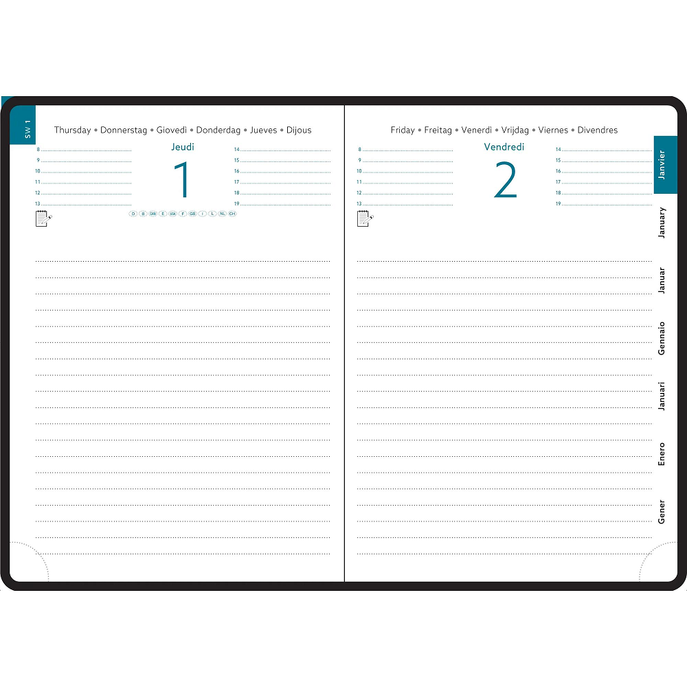 AGENDA EXACOMPTA EASYDAY17 12X17CM WINNER NOIR