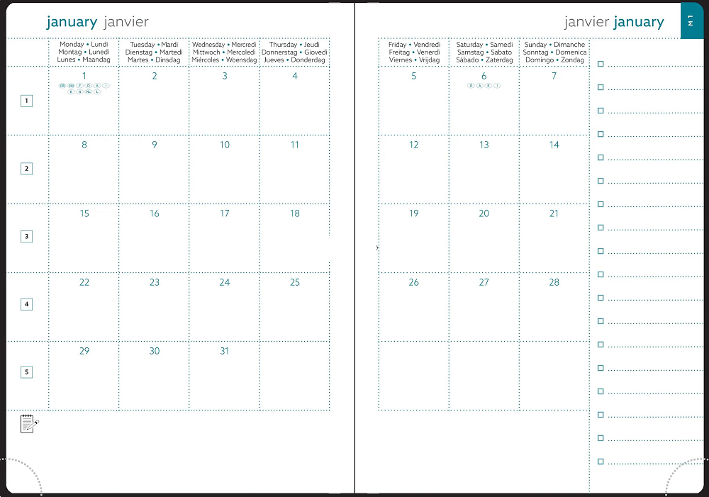 AGENDA EXACOMPTA MENSUEL EASYSLIM21 -15X21CM NOIR