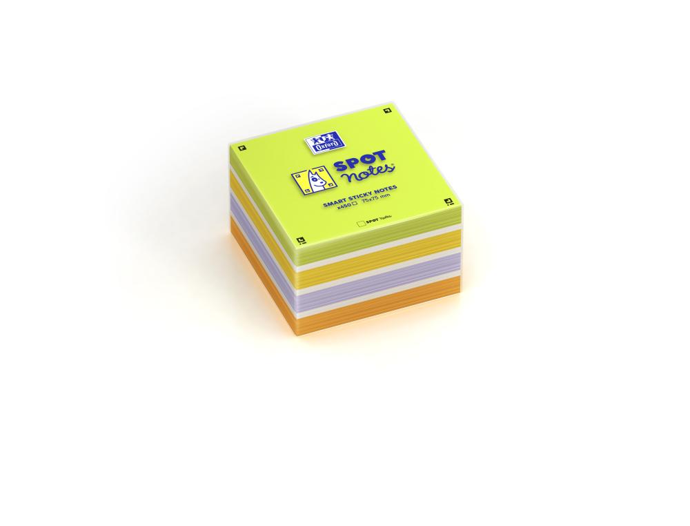 BLOC CUBE ADH REPO 75X75 450FABLOC CUBE ADHSIF REPOSITIONNABLE 75 X 75 MM OXFORD 450 FEUILLES