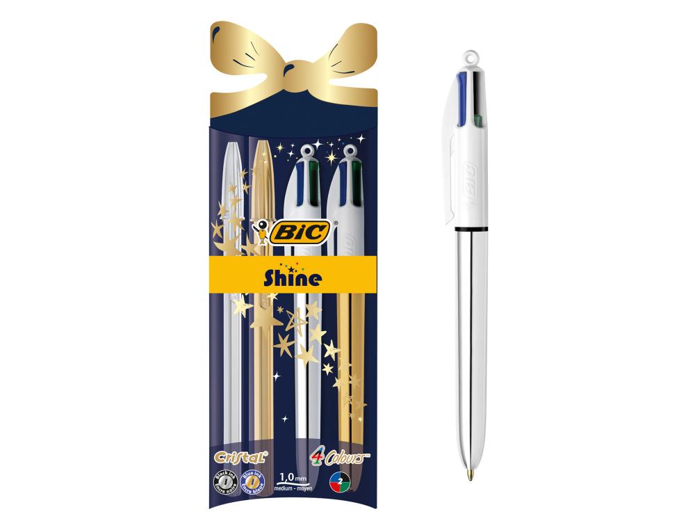 BILLE BIC CRISTAL SHINE PACK 4BILLE BIC CRISTAL SHINE PACK 4