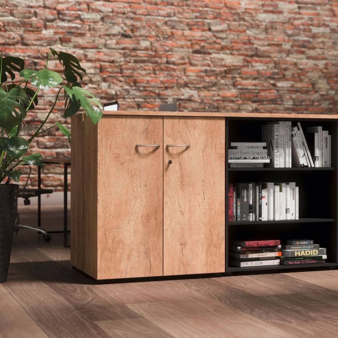 RANGEMENT PORTES BATTANTES L80 x H201 - 4 TABLETTES MELAMINES - SANS TOP