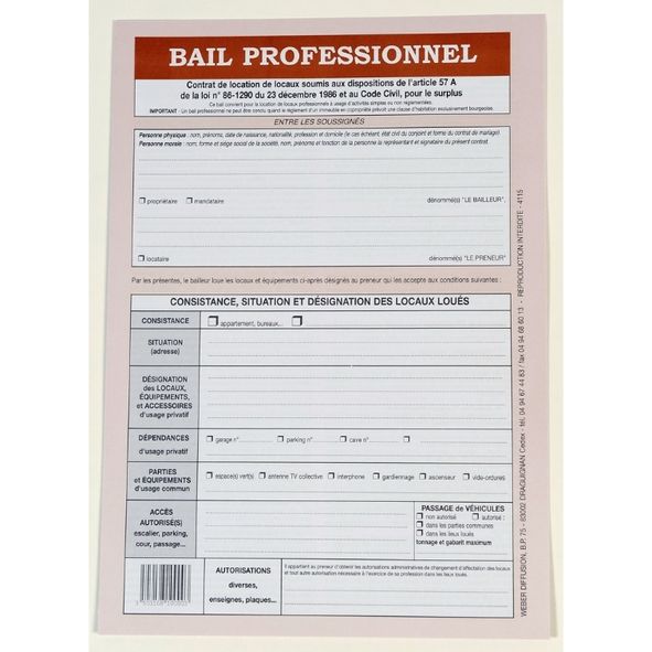 BAIL PROFESSIONNEL