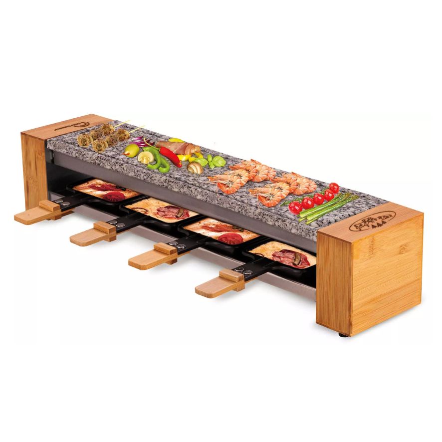 APPAREIL A RACLETTE 4 PERSONNES BOIS/PIERRE