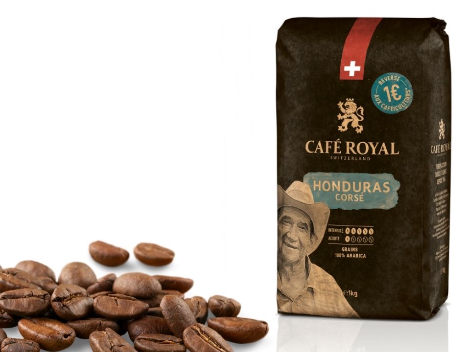 CAFE EN GRAIN CAFE ROYAL 500G HONDURAS 100% ARABICA INTENSO