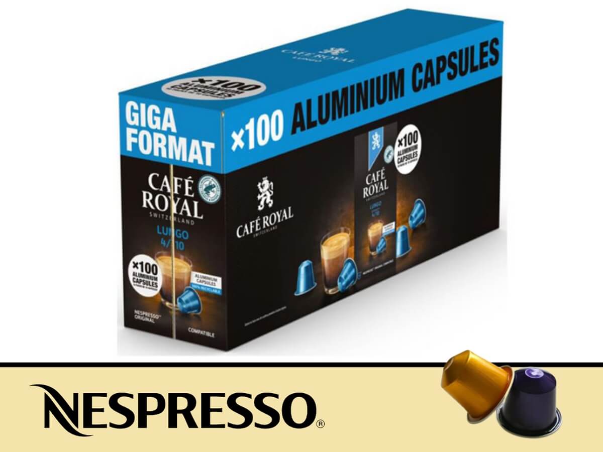 100 DOSETTES CAFE ROYAL LUNGO POUR NESPRESSO STANDARD - 310581