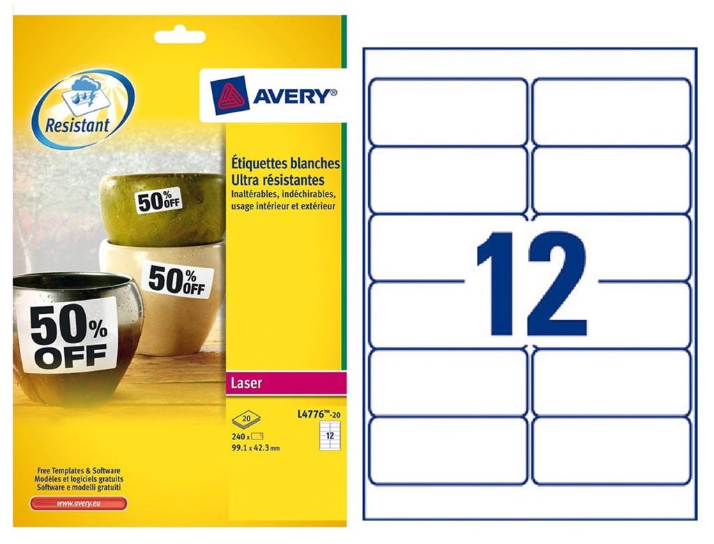 AVERY L4776/20 ETIQ 99.1X42.3