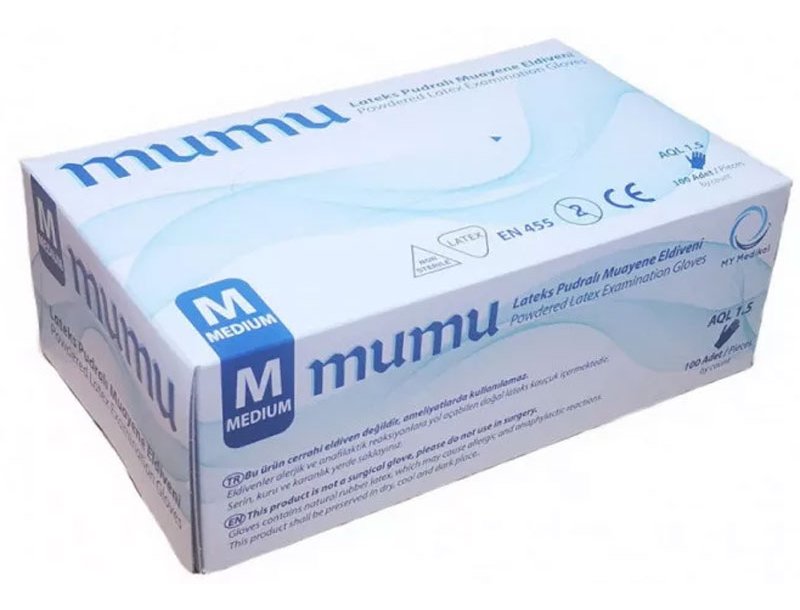 BOITE 100 GANTS LATEX POUDRE TAILLE M