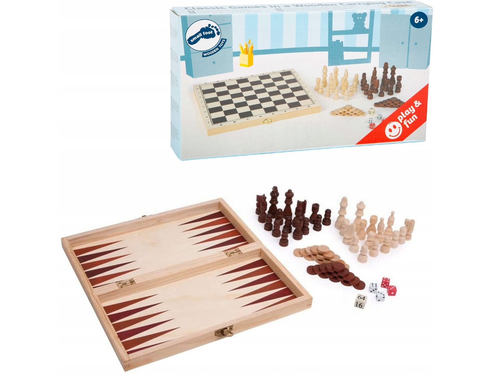 COFFRET JEUX ECHECS / BACKGAMMON/DES