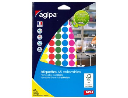 PASTILLES COULEURS ASSORTIES 15MM 6 FEUILLES