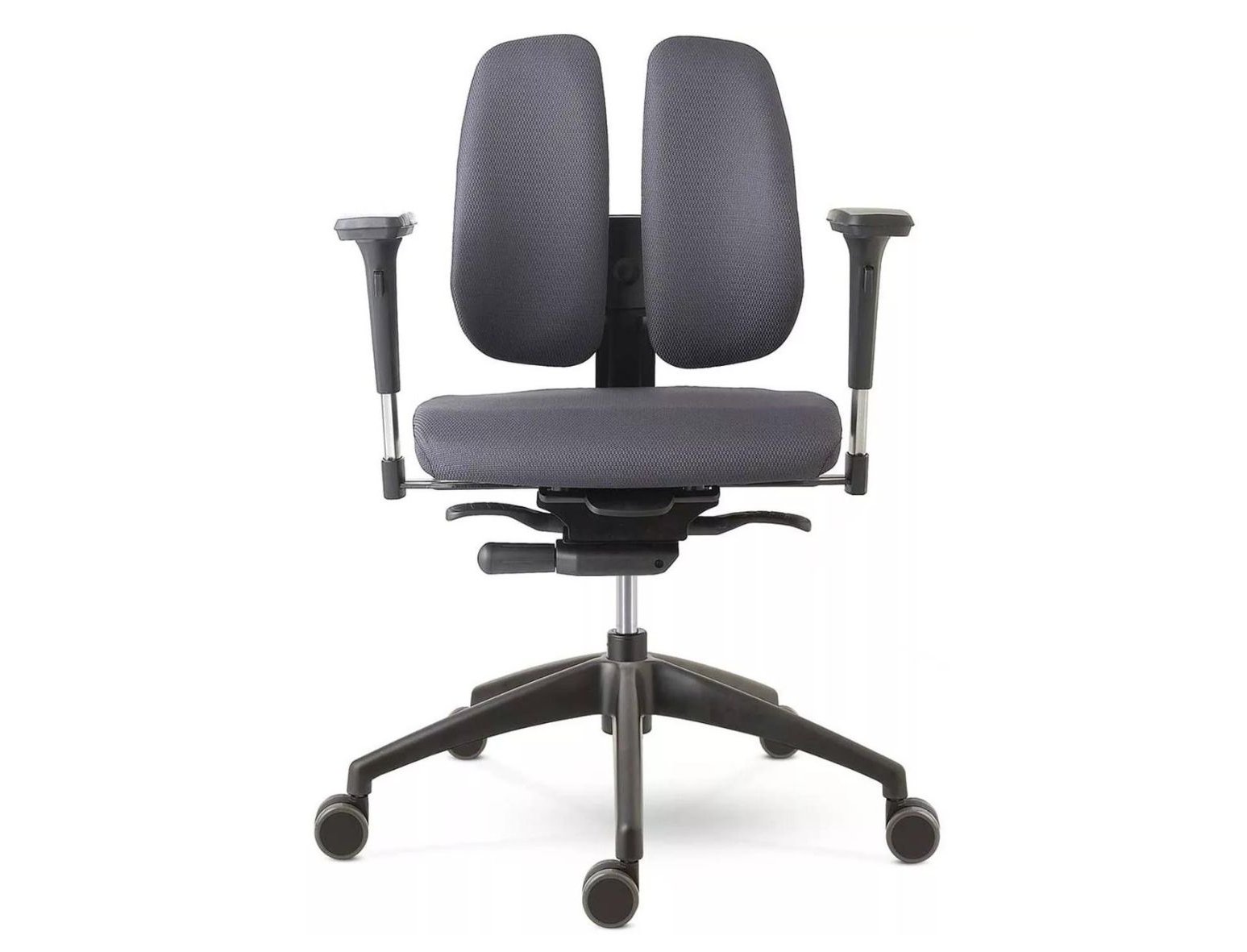 FAUTEUIL DE BUREAU ERGONOMIQUE ERGODUO TISSU NOIR SANS TETIERE