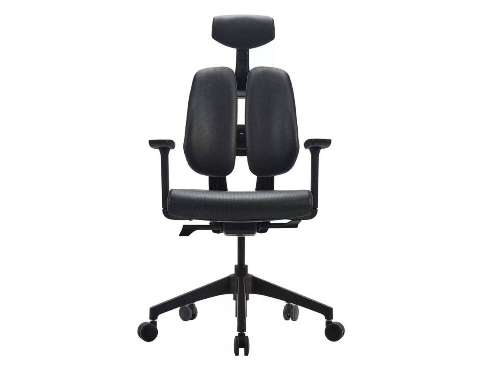 FAUTEUIL DE BUREAU ERGONOMIQUE ERGODUO TISSU NOIR AVEC TETIERE