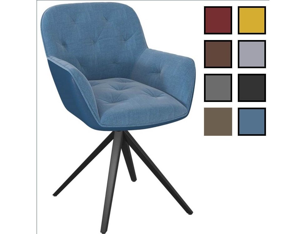 CHAISE DE SALON CORDOBA PIVOTANTE TISSUS BLEU
