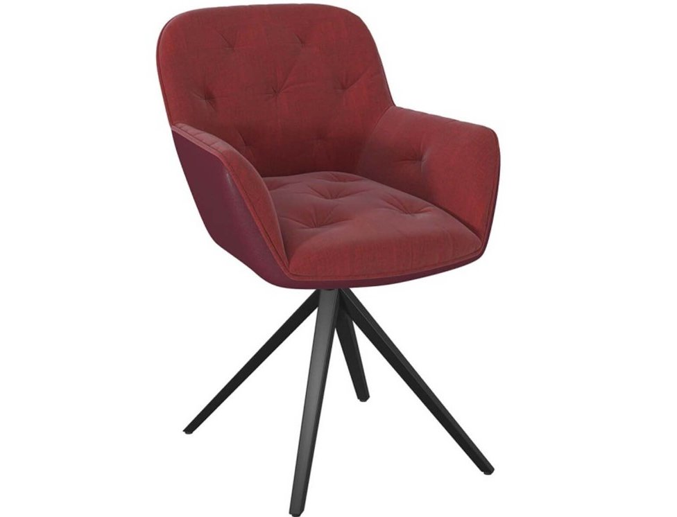 CHAISE DE SALON CORDOBA PIVOTANTE TISSUS ROUGE